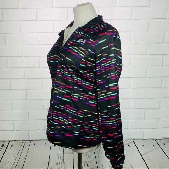 Fila Sport Black Multicolored Half Zip Pullover - Medium - Picture 2 of 10